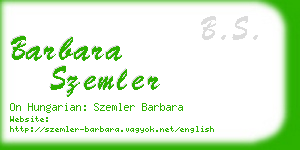 barbara szemler business card